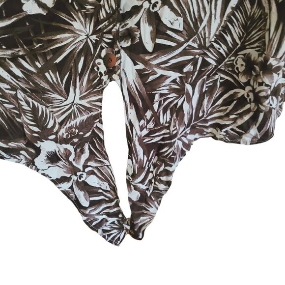 Vintage long Floral blouse tie front 3/4 sleeve women's plus size 24 MORE JAZZ - Picture 8 of 12